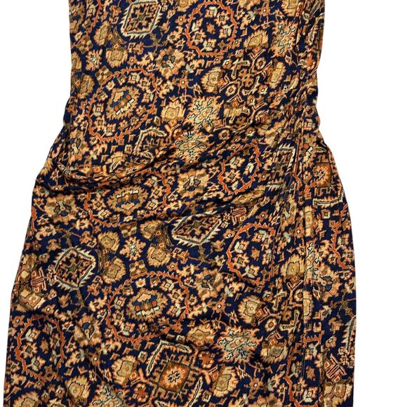 Peruvian Connection Sleeveless Midi Dress Chavin Ruched Aztec Sheath Size Medium - Picture 6 of 9